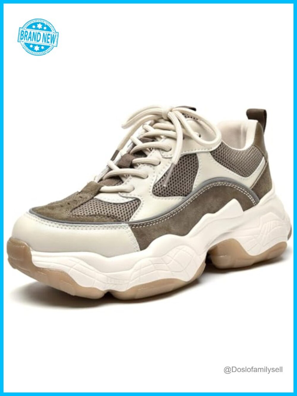Chunky Platform Sneakers Lace-Up Memory Foam Casual Shoes